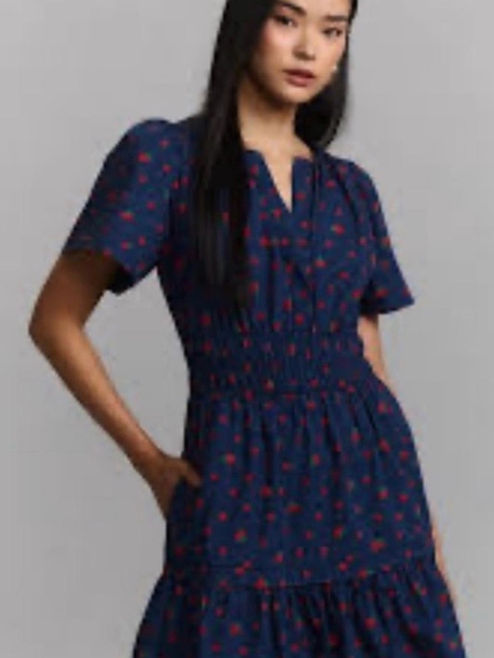 Anthropologie Mini Somerset Dress Strawberry Print Size Small - Picture 2 of 7